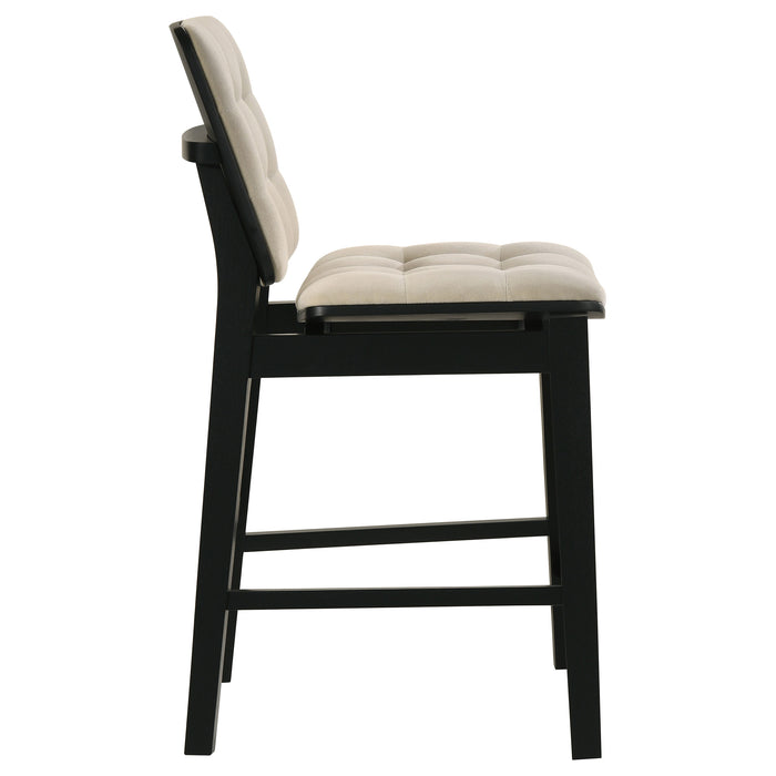 Redbridge Velvet Upholstered Counter Chair Cream and Black (Set of 2)