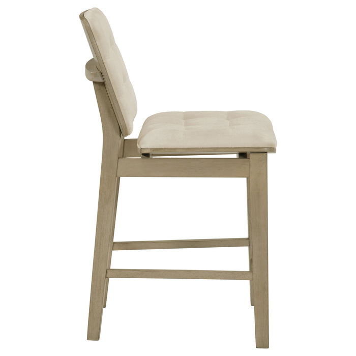 Redbridge Upholstered Counter Chair Cream and Natural Oak (Set of 2)