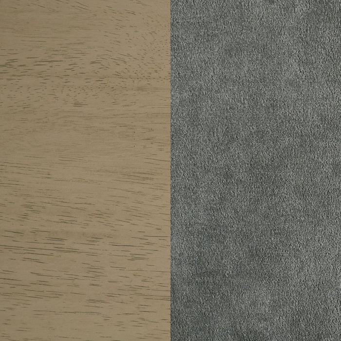 Redbridge Velvet Upholstered Counter Chair Grey and Natural Oak (Set of 2)