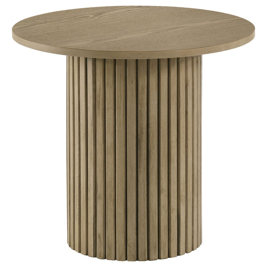 Hamlyn 5-piece Round Wood Counter Height Dining Set Cream and Natural Oak