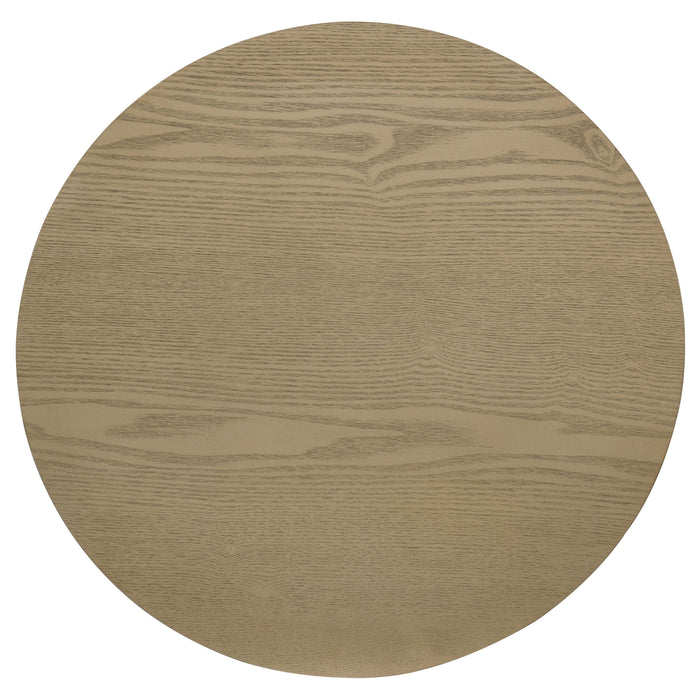 Hamlyn Round Fluted Occasional Side End Table Natural Oak