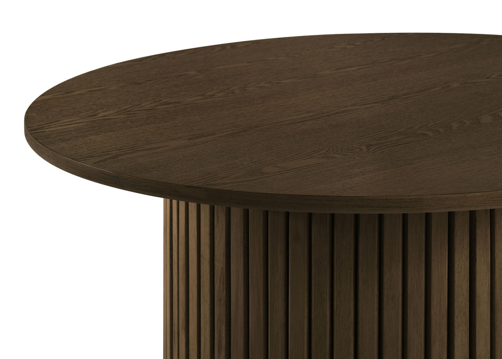 Hamlyn Round Fluted Occasional Cocktail Coffee Table Walnut