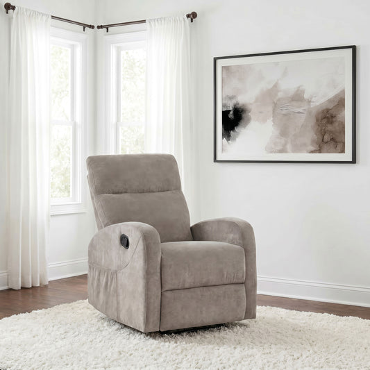 Hamilton Chenille Upholstered Manual Glider Recliner Sand