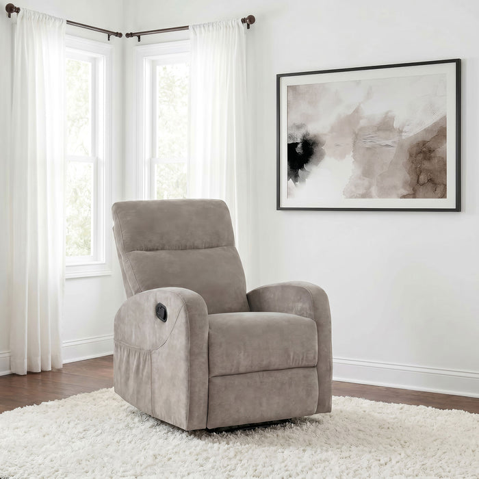 Hamilton Chenille Upholstered Manual Glider Recliner Sand