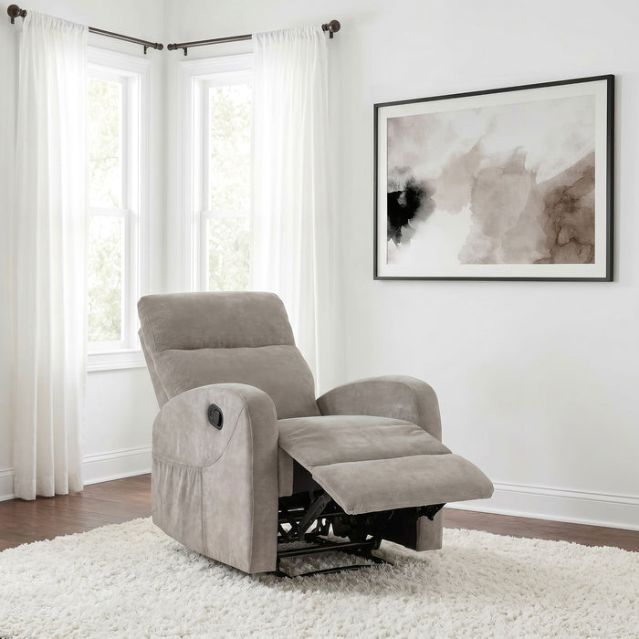 Hamilton Chenille Upholstered Manual Glider Recliner Sand