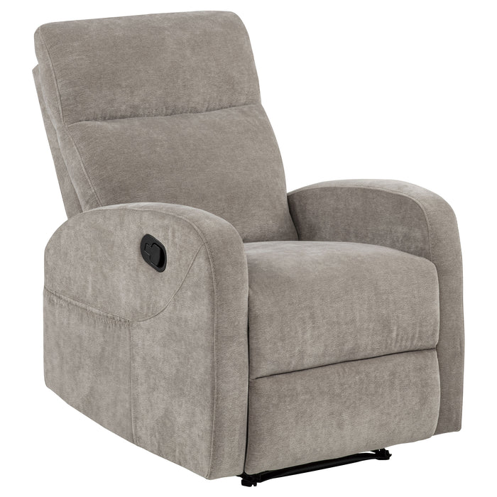 Hamilton Chenille Upholstered Manual Glider Recliner Sand
