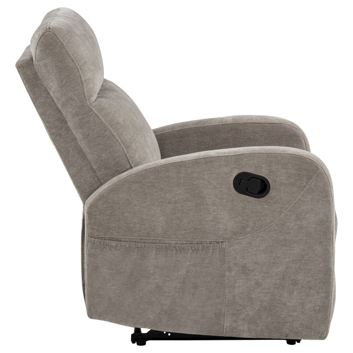 Hamilton Chenille Upholstered Manual Glider Recliner Sand