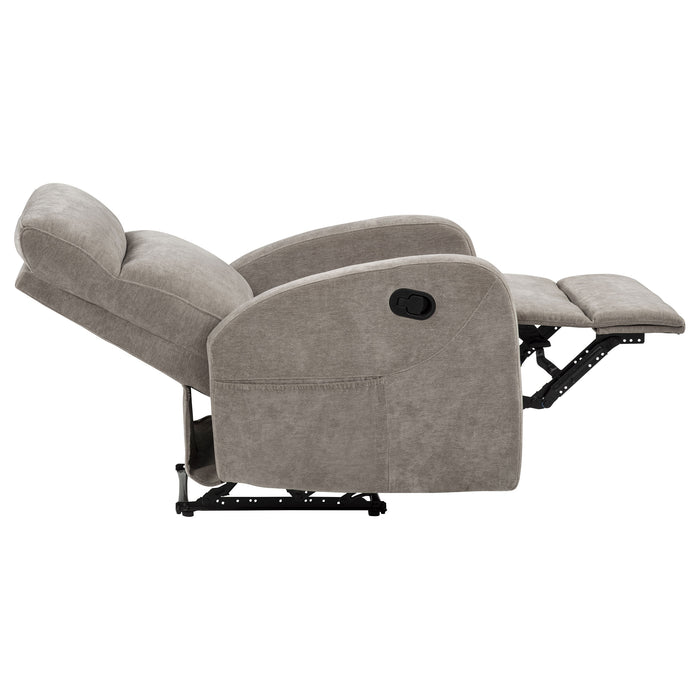 Hamilton Chenille Upholstered Manual Glider Recliner Sand