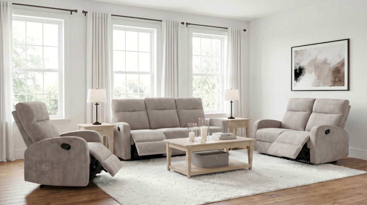 Hamilton Chenille Upholstered Manual Glider Recliner Sand