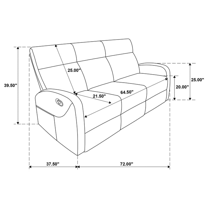 Hamilton Chenille Upholstered Manual Reclining Sofa Charcoal Grey