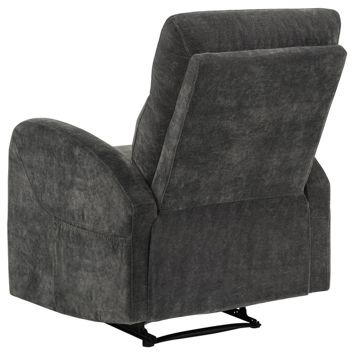 Hamilton Chenille Upholstered Manual Recliner Charcoal Grey