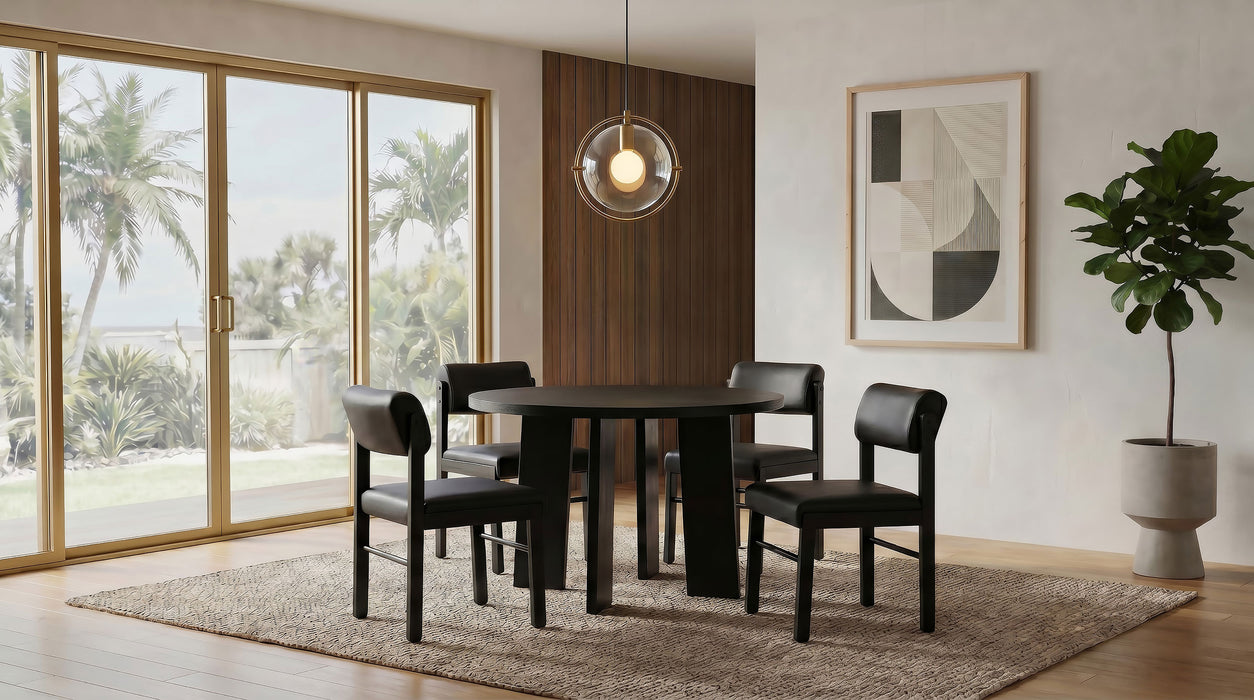 Strouse 47-inch Round Wood Dining Room Table Black