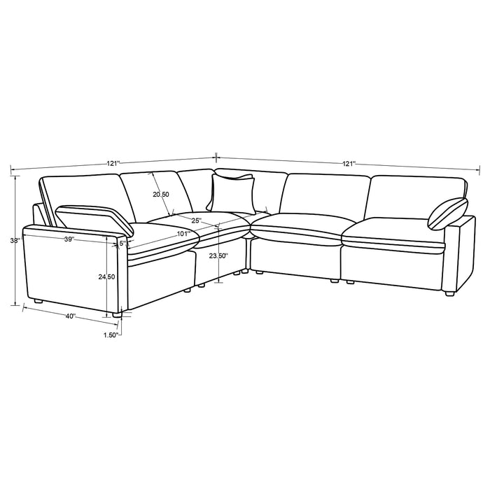 Collins 5-piece Modular Power Reclining Sectional Chocolate Brown