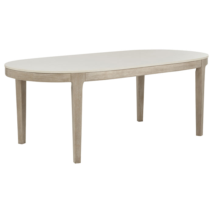Lucaire 84-inch Cultured Marble Top Dining Table Honed Cream