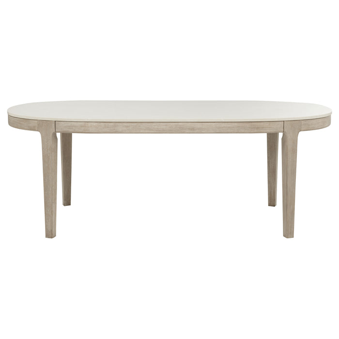 Lucaire 84-inch Cultured Marble Top Dining Table Honed Cream