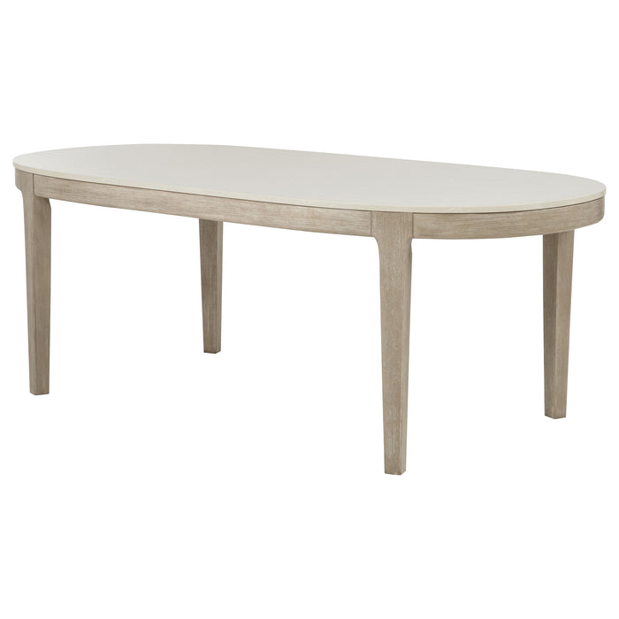 Lucaire 84-inch Cultured Marble Top Dining Table Honed Cream