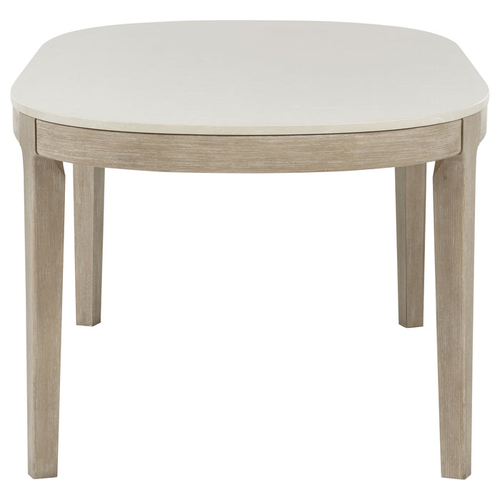 Lucaire 84-inch Cultured Marble Top Dining Table Honed Cream