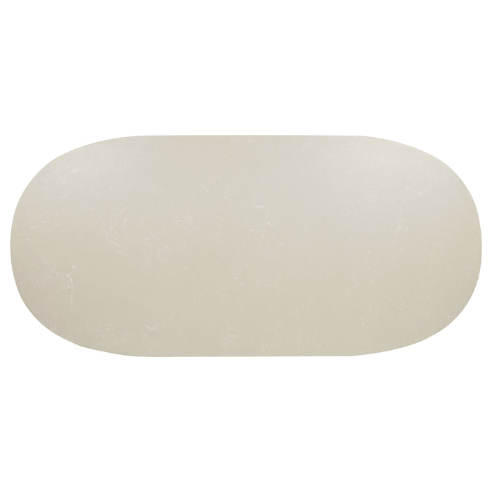 Lucaire 84-inch Cultured Marble Top Dining Table Honed Cream