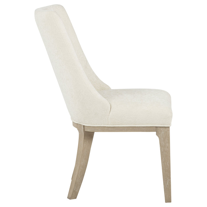 Lucaire Arched Upholstered Dining Side Chair Cream (Set of 2)