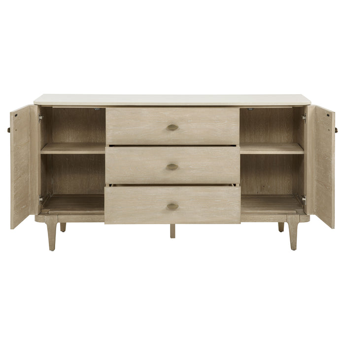 Lucaire 2-door 3-drawer Cultured Marble Top Sideboard Sandstone