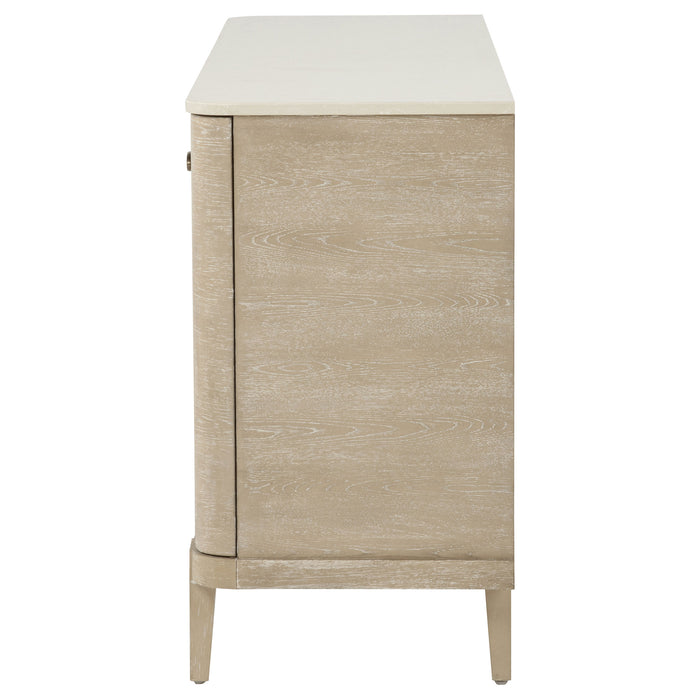 Lucaire 2-door 3-drawer Cultured Marble Top Sideboard Sandstone