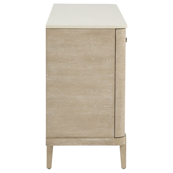 Lucaire 2-door 3-drawer Cultured Marble Top Sideboard Sandstone
