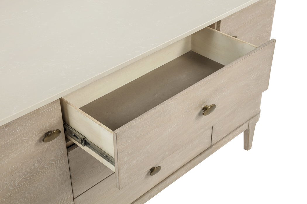 Lucaire 2-door 3-drawer Cultured Marble Top Sideboard Sandstone