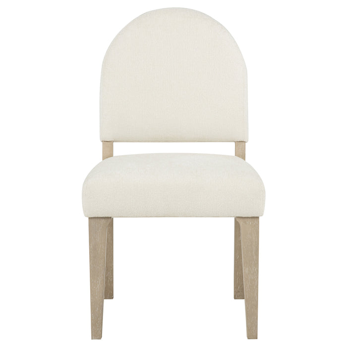 Lucaire Curved High Back Upholstered Dining Chair Cream (Set of 2)