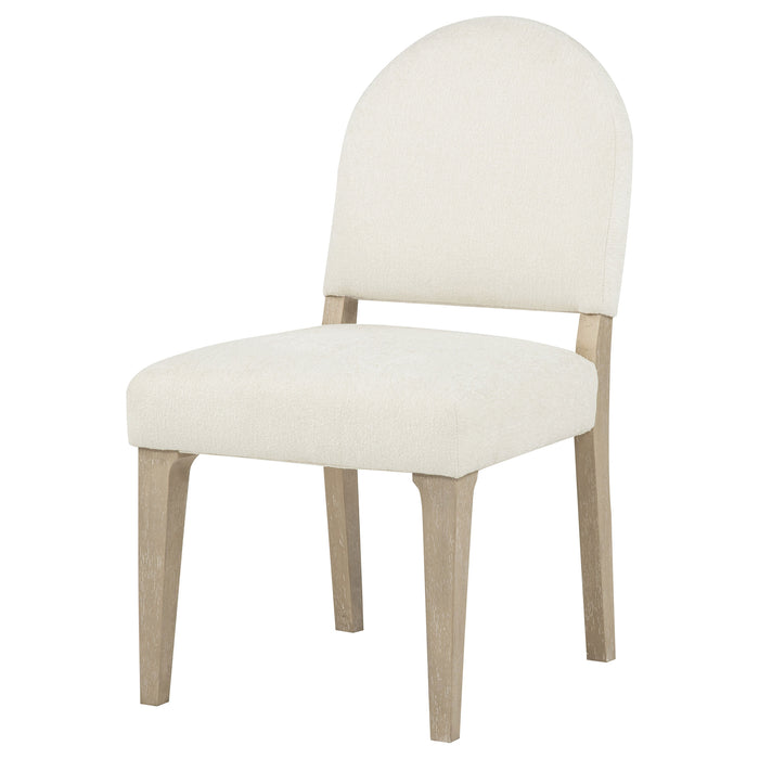Lucaire Curved High Back Upholstered Dining Chair Cream (Set of 2)