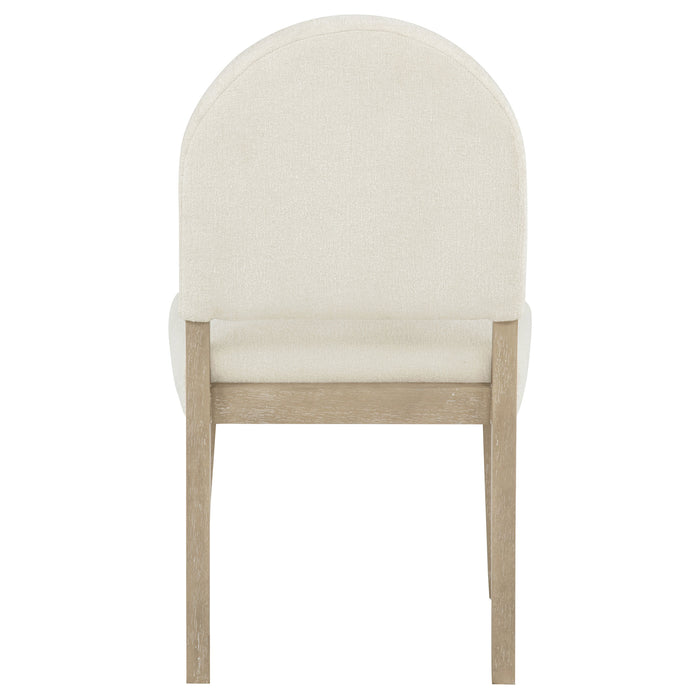 Lucaire Curved High Back Upholstered Dining Chair Cream (Set of 2)