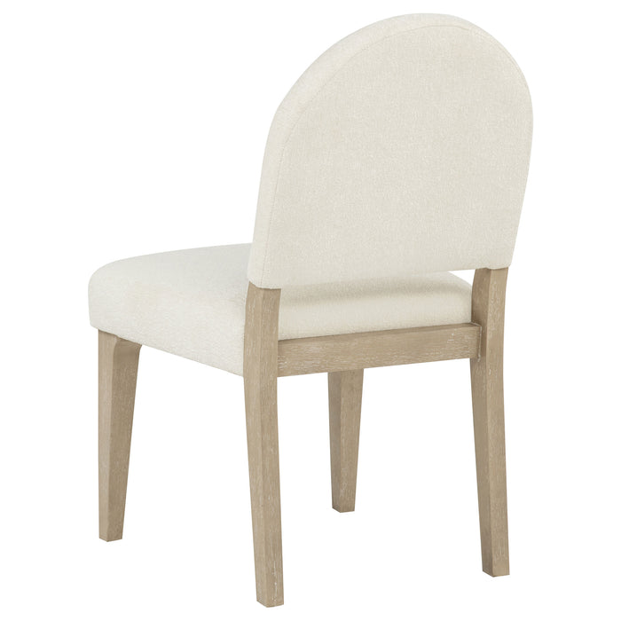 Lucaire Curved High Back Upholstered Dining Chair Cream (Set of 2)