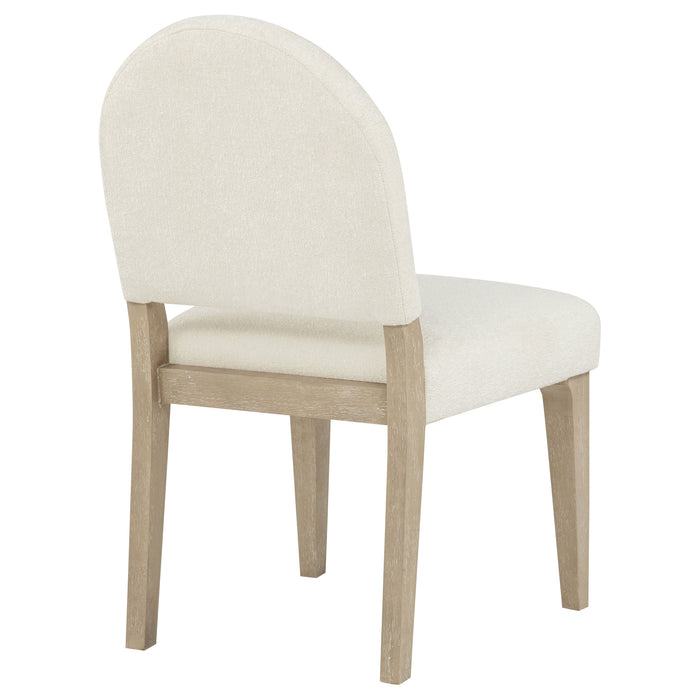 Lucaire Curved High Back Upholstered Dining Chair Cream (Set of 2)