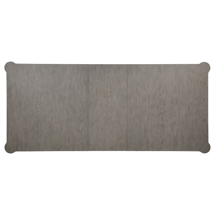 Cresswell 104-inch Double Pedestal Extension Dining Table Weathered Taupe