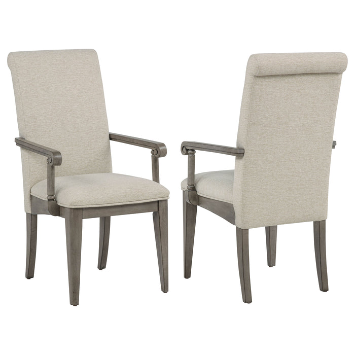 Cresswell Upholstered Dining Arm Chair Tan (Set of 2)