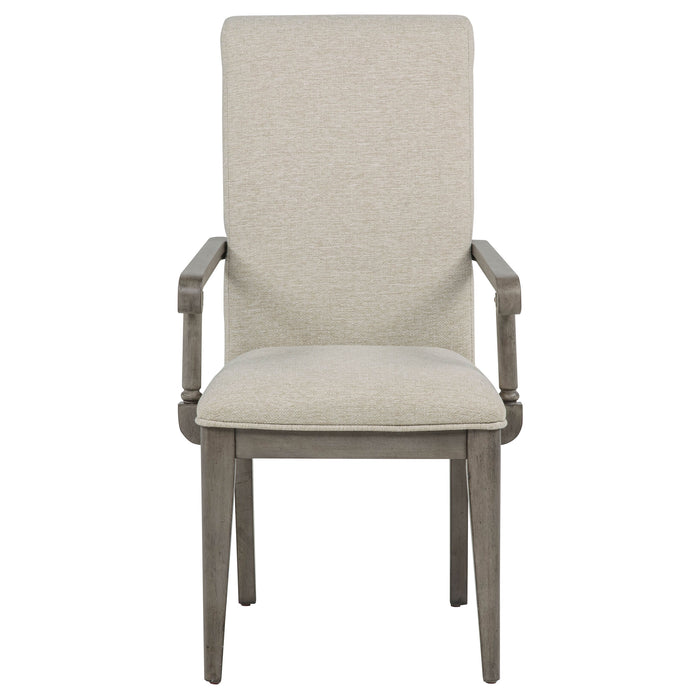 Cresswell Upholstered Dining Arm Chair Tan (Set of 2)