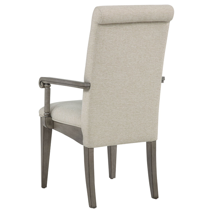 Cresswell Upholstered Dining Arm Chair Tan (Set of 2)