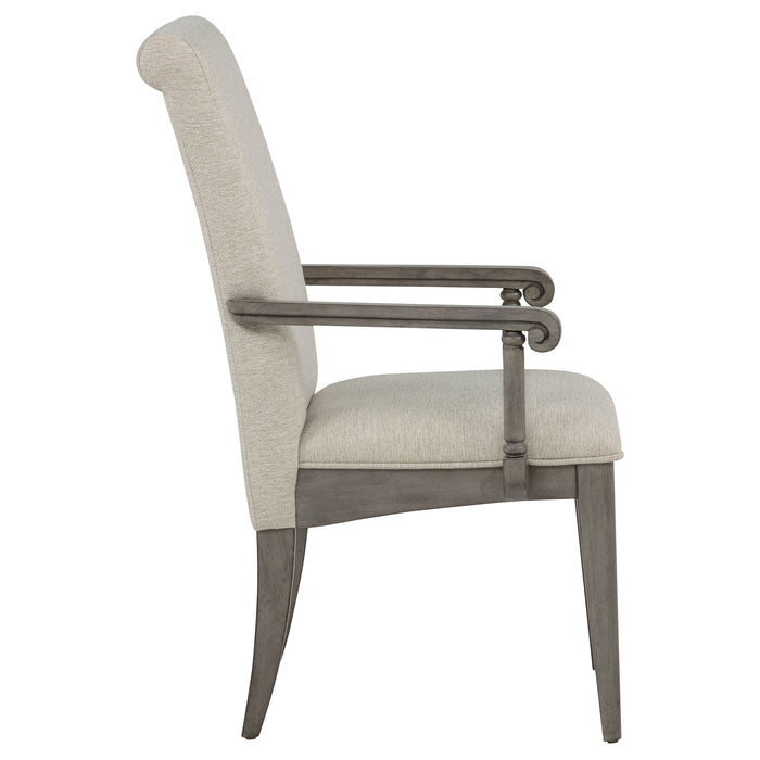 Cresswell Upholstered Dining Arm Chair Tan (Set of 2)