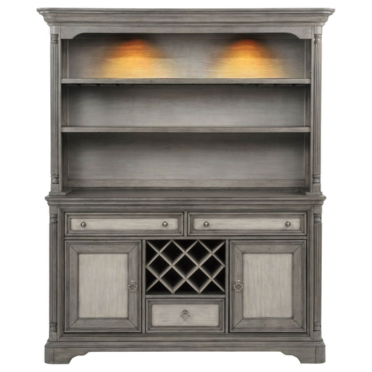Cresswell 2-door 3-drawer Buffet and Hutch Weathered Taupe