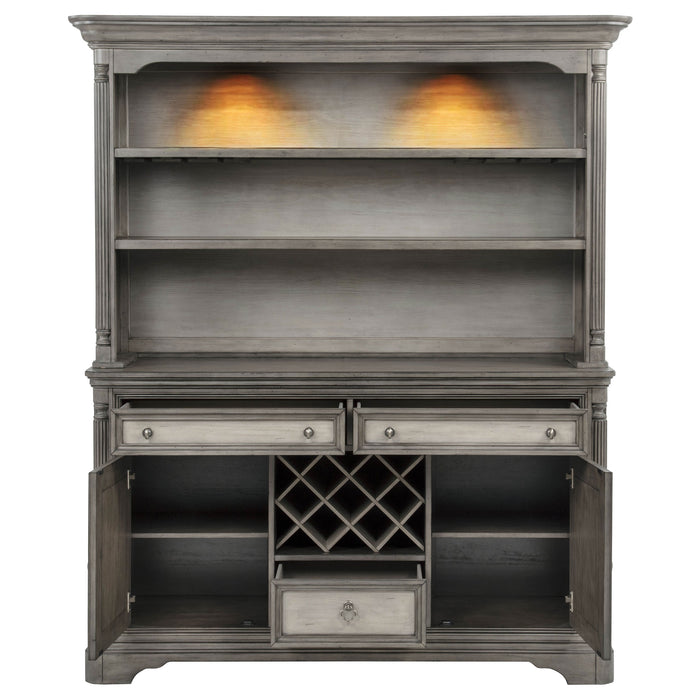 Cresswell 2-door 3-drawer Buffet and Hutch Weathered Taupe