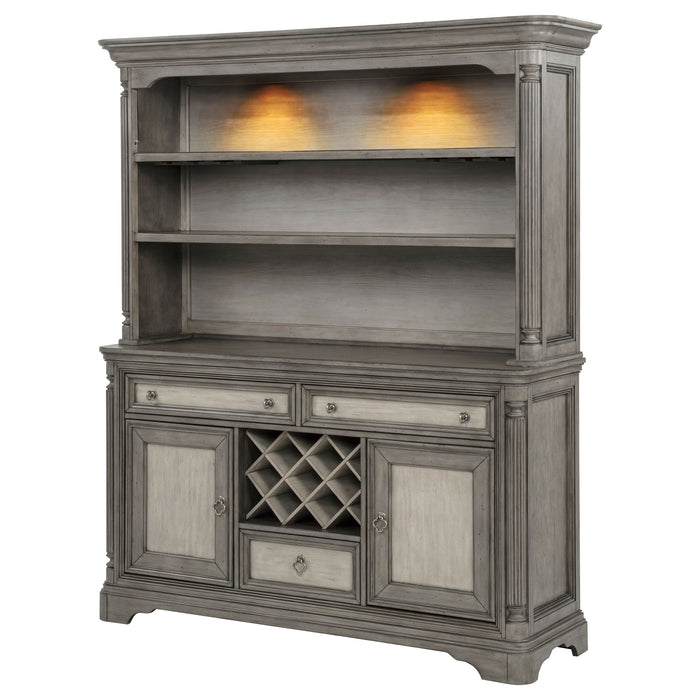 Cresswell 2-door 3-drawer Buffet and Hutch Weathered Taupe