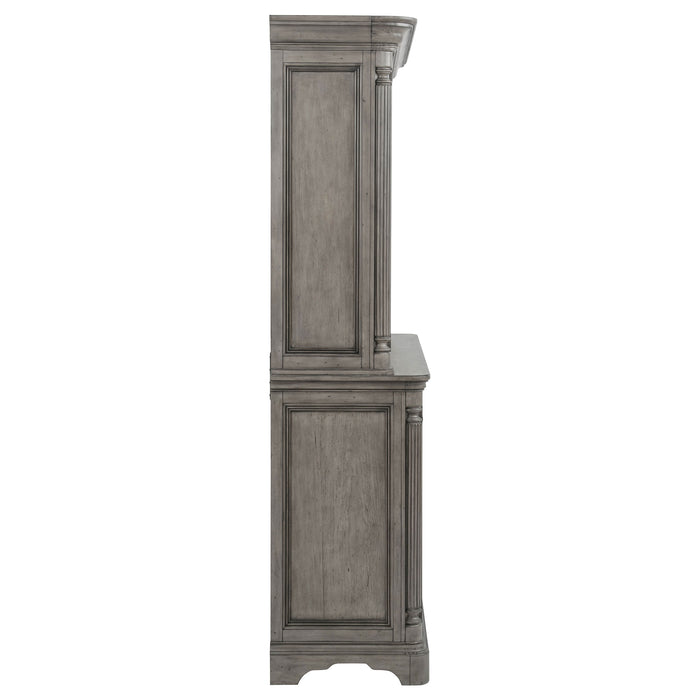 Cresswell 2-door 3-drawer Buffet and Hutch Weathered Taupe