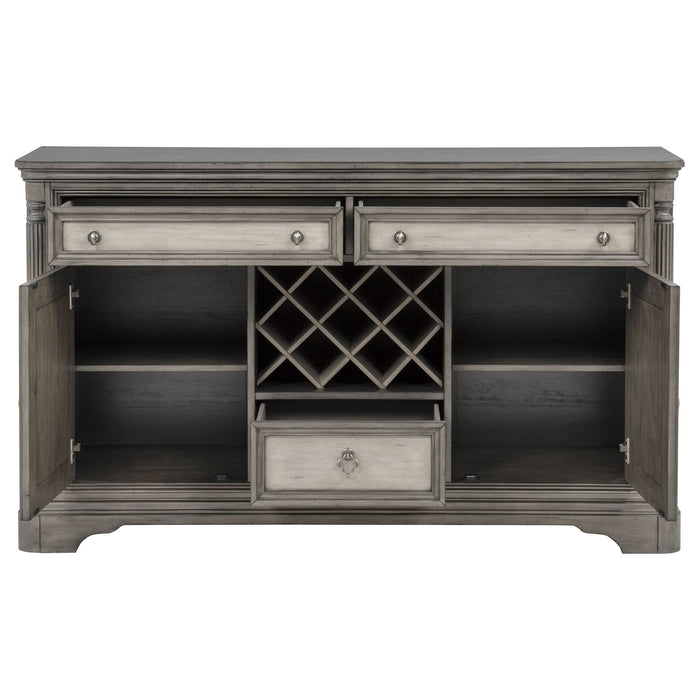 Cresswell 2-door 3-drawer Wine Storage Buffet Weathered Taupe