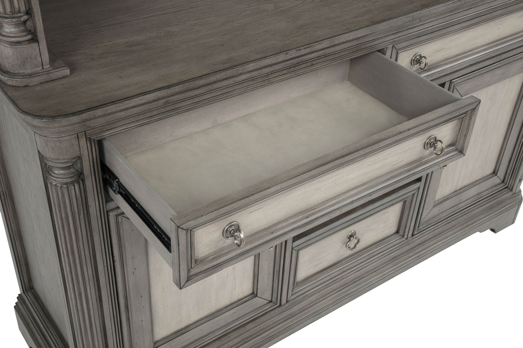 Cresswell 2-door 3-drawer Wine Storage Buffet Weathered Taupe