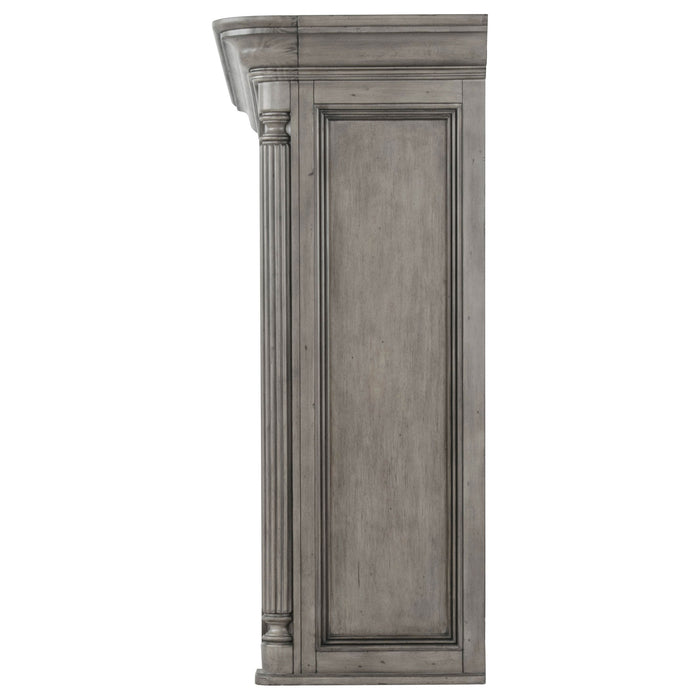 Cresswell 2-tier Touch Light Hutch Display Cabinet Weathered Taupe