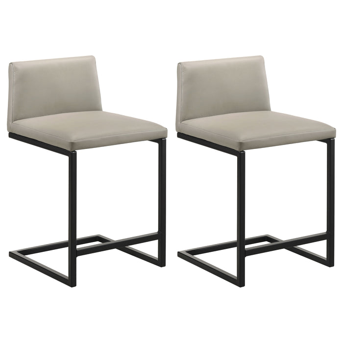 Vardon Genuine Leather Counter Height Chair Tan (Set of 2)