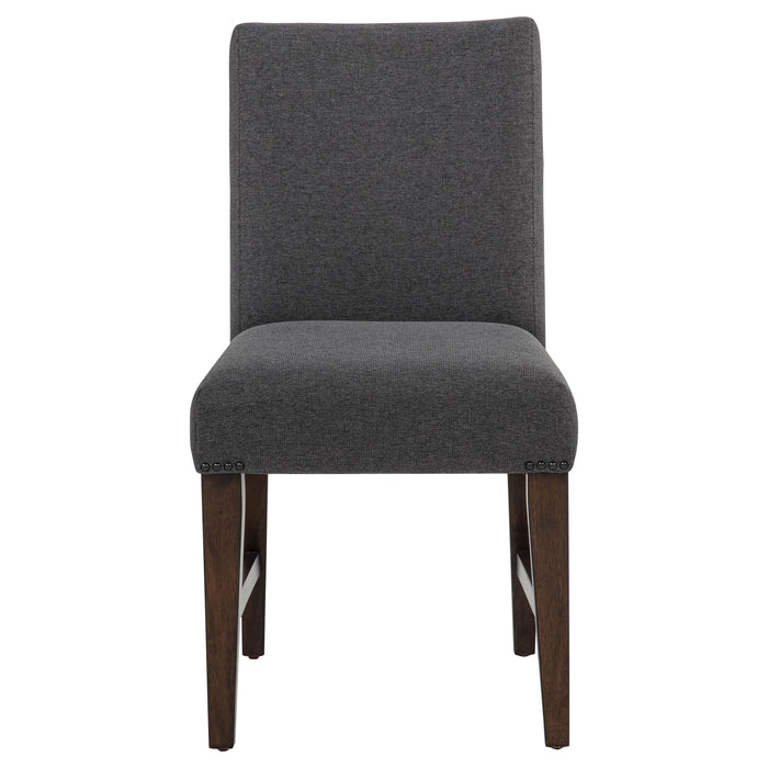 Naser Parsons Dining Side Chair Grey and Dark Walnut (Set of 2)