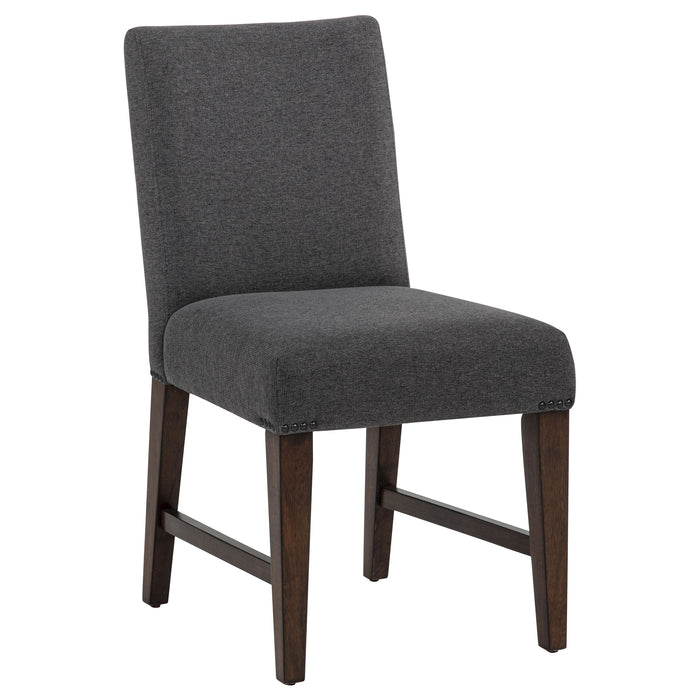 Naser Parsons Dining Side Chair Grey and Dark Walnut (Set of 2)