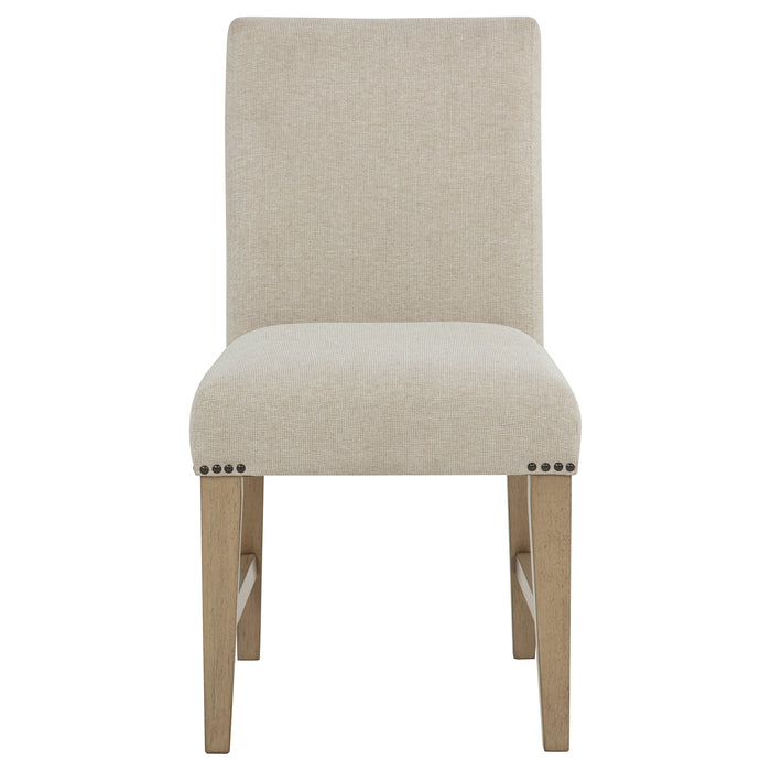 Naser Parsons Dining Side Chair Beige and Light Oak (Set of 2)