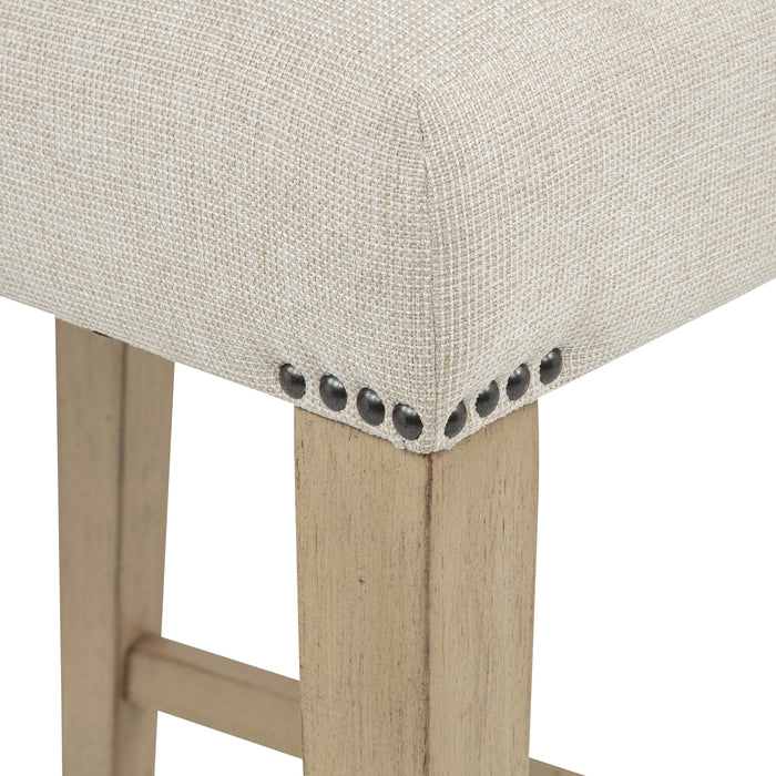Naser Parsons Dining Side Chair Beige and Light Oak (Set of 2)
