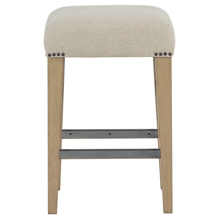 Naser Upholstered Counter Stool Beige and Light Oak (Set of 2)
